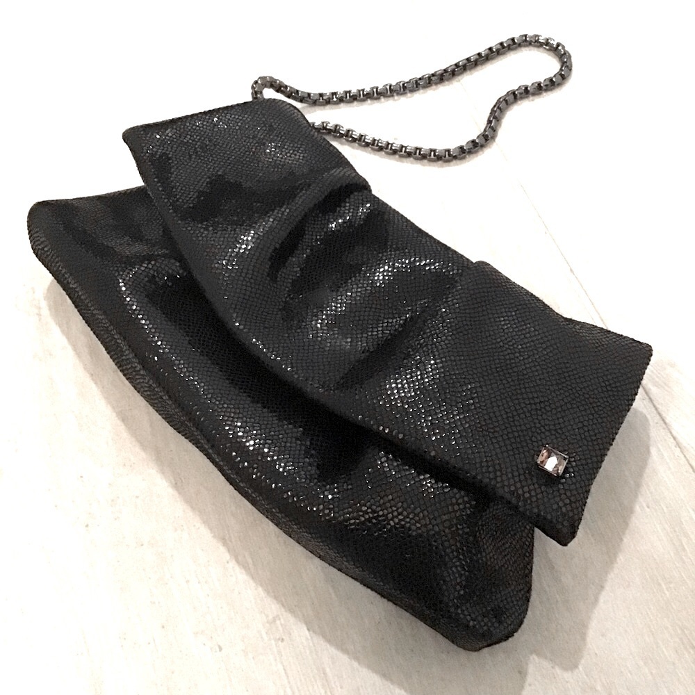 HENRI BENDEL, Small Black Patent Leather Evening Wristlet, Like New!